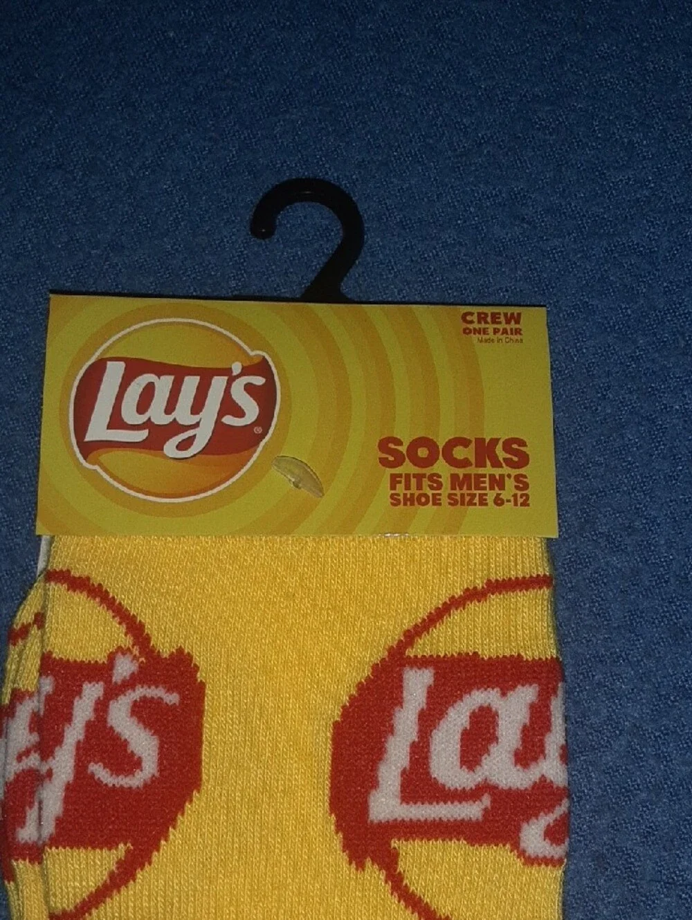 Lay's Logo Crew Socks in Yellow with Red Accents